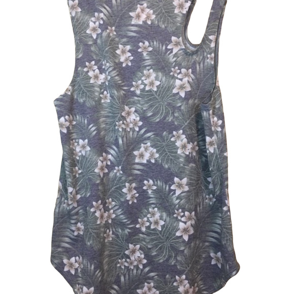 Chaser Womens Tank Top Size XS Floral Print Cut Out Shoulder Cotton Blend - Picture 3 of 4